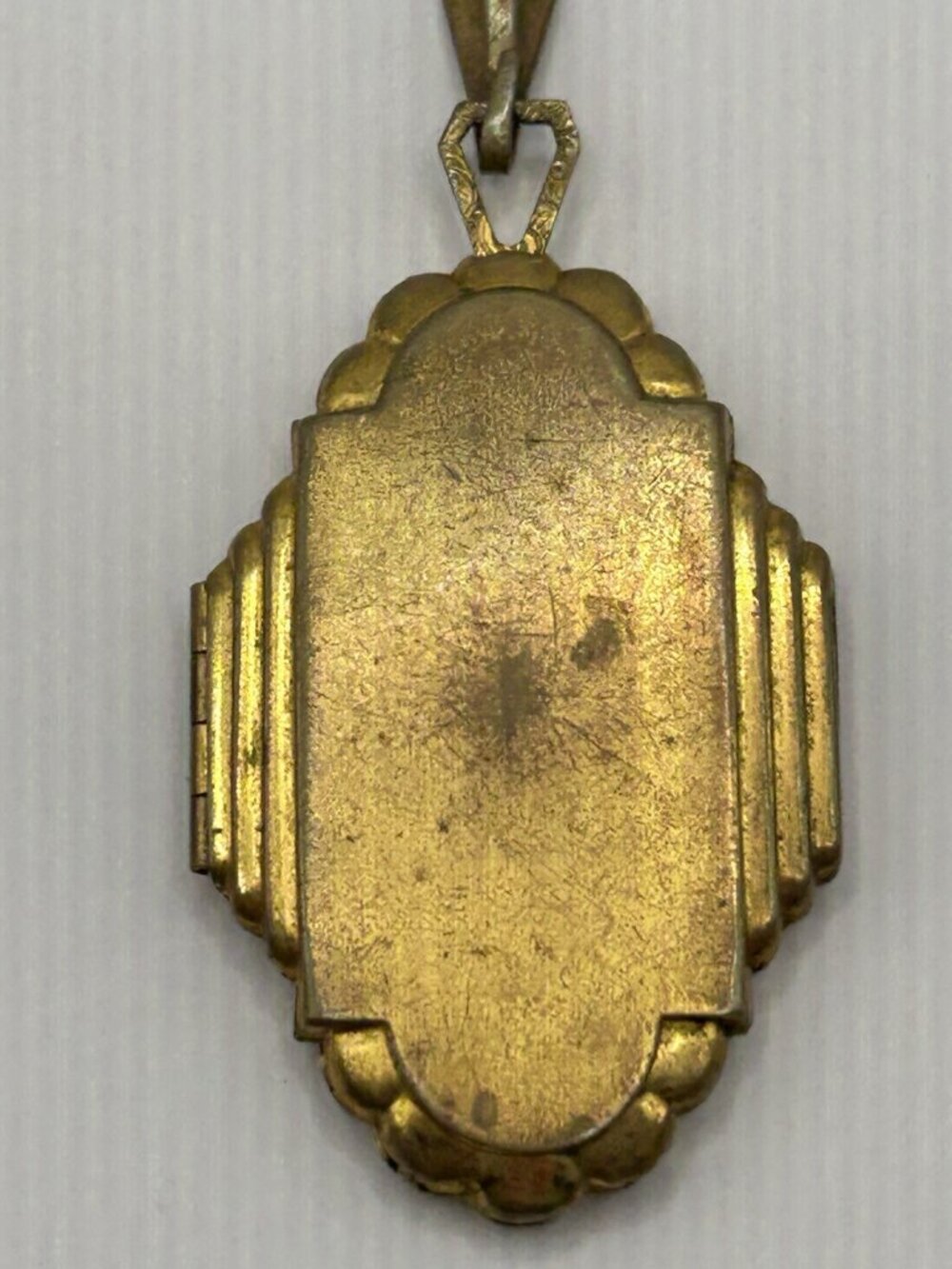 Antique Locket Cottagecore Art Deco Basket Flowers Gold Tone Large Pendant Love - Picture 5 of 12